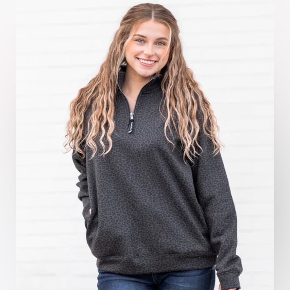 Charles River Apparel Leopard Pullover Sweatshirt, size Large, new w/o tags
